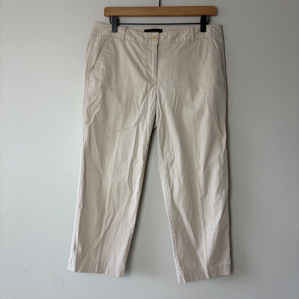 Talbots Women's Beige Stretch Cotton Chino Pants Straight‎ Leg Size 8 BH684